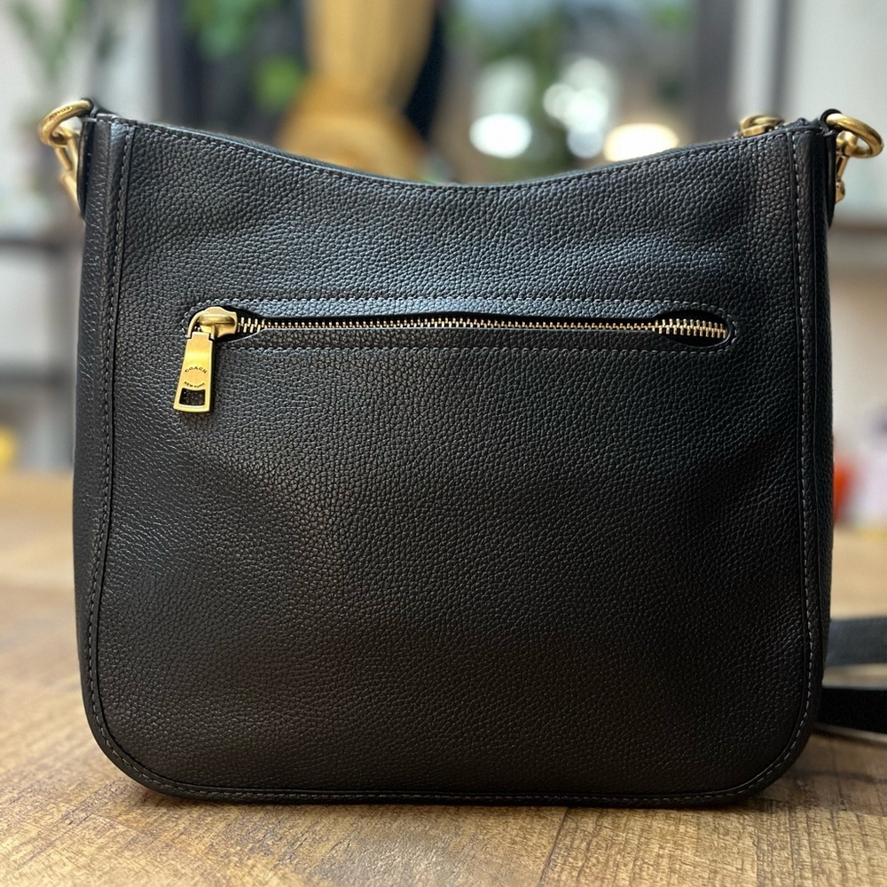 Coach Chaise Black Crossbody Bag with Gold Accents C8483 - Picture 2 of 16